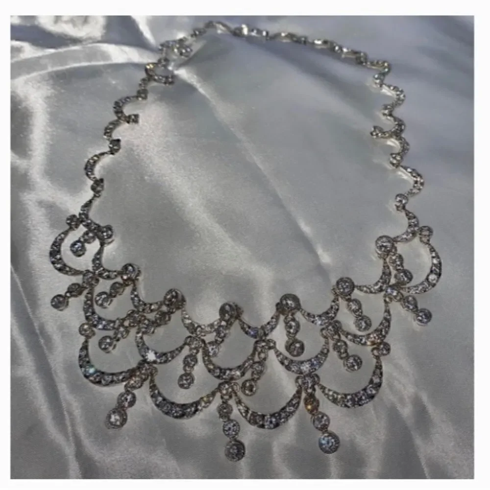 Elegant & Radiant Fine Sterling Silver & Cz Necklace